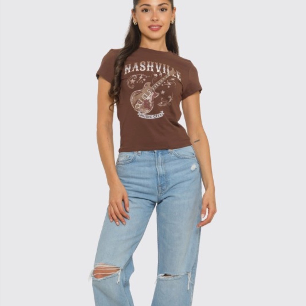 Nashville Music City Short Sleeve Tee - Black